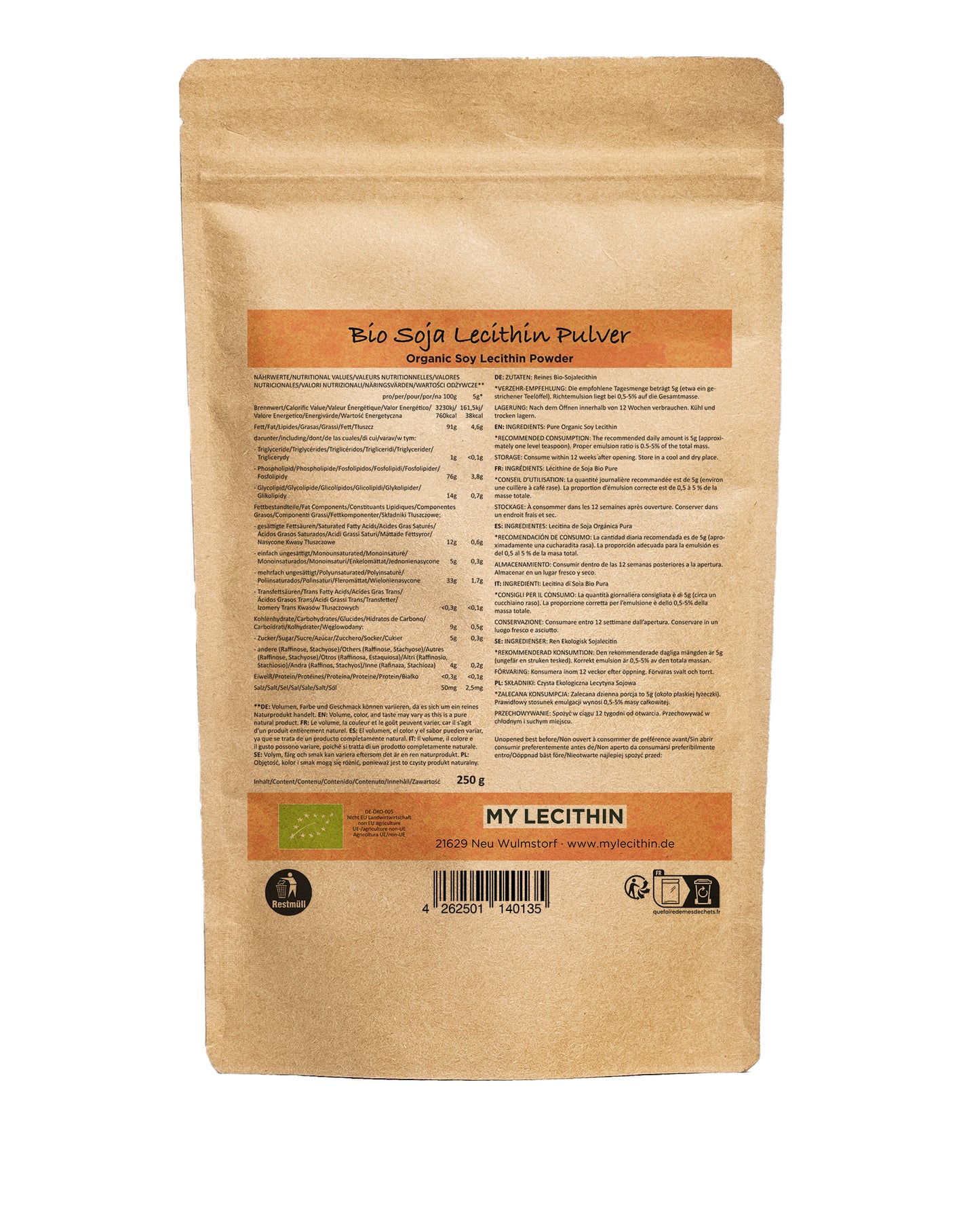 Organic soy lecithin | Pure lecithin | high bioavailability | quality from Germany | vegan
