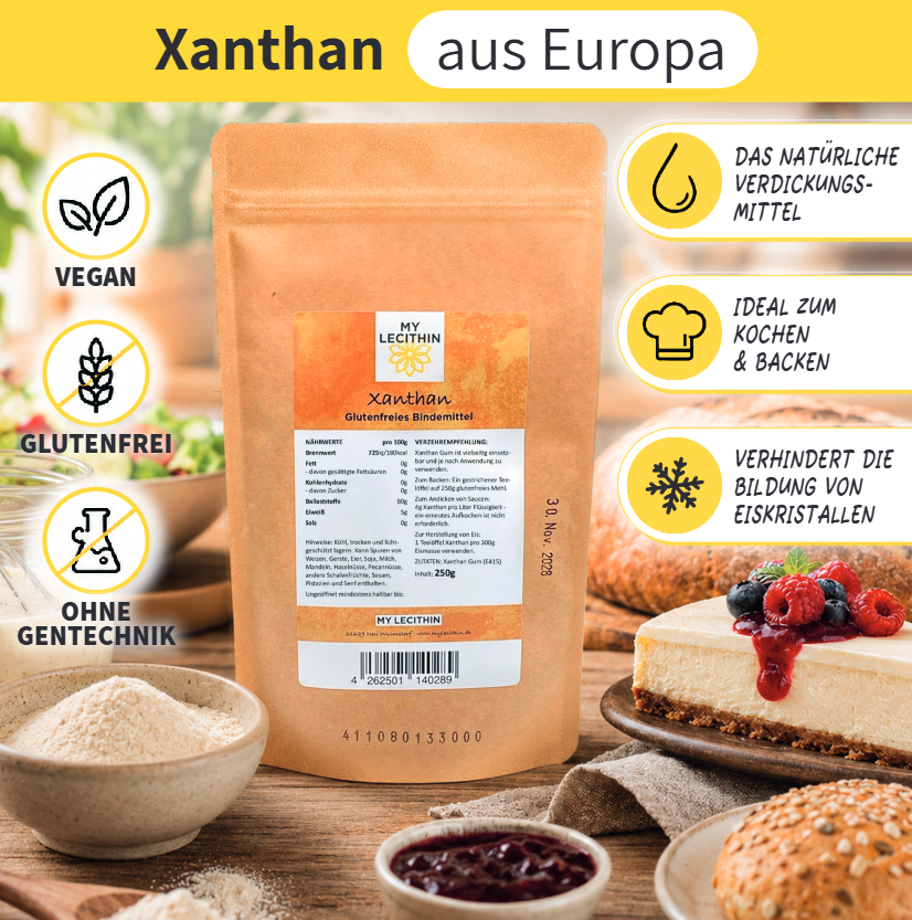 Xanthan Gum - glutenfreies Bindemittel, vegan, kalorienarm, MY LECITHIN