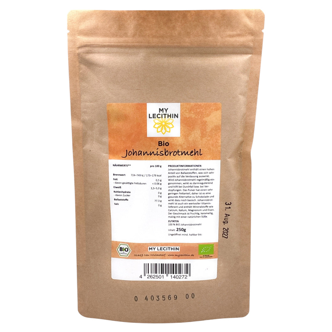 Bio Johannisbrotmehl | Carob Pulver getrocknet + gemahlen | vegan | Carob Mehl