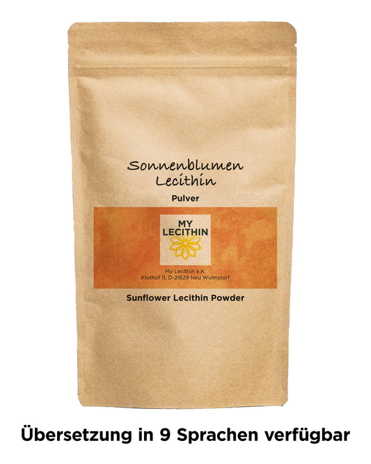 Sonnenblumen-Lecithin Pulver | Reinlecithin | produziert in Deutschland | gentechnikfrei | vegan