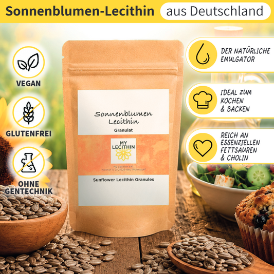 Sunflower lecithin granules | produced in Germany | GMO-free | vegan