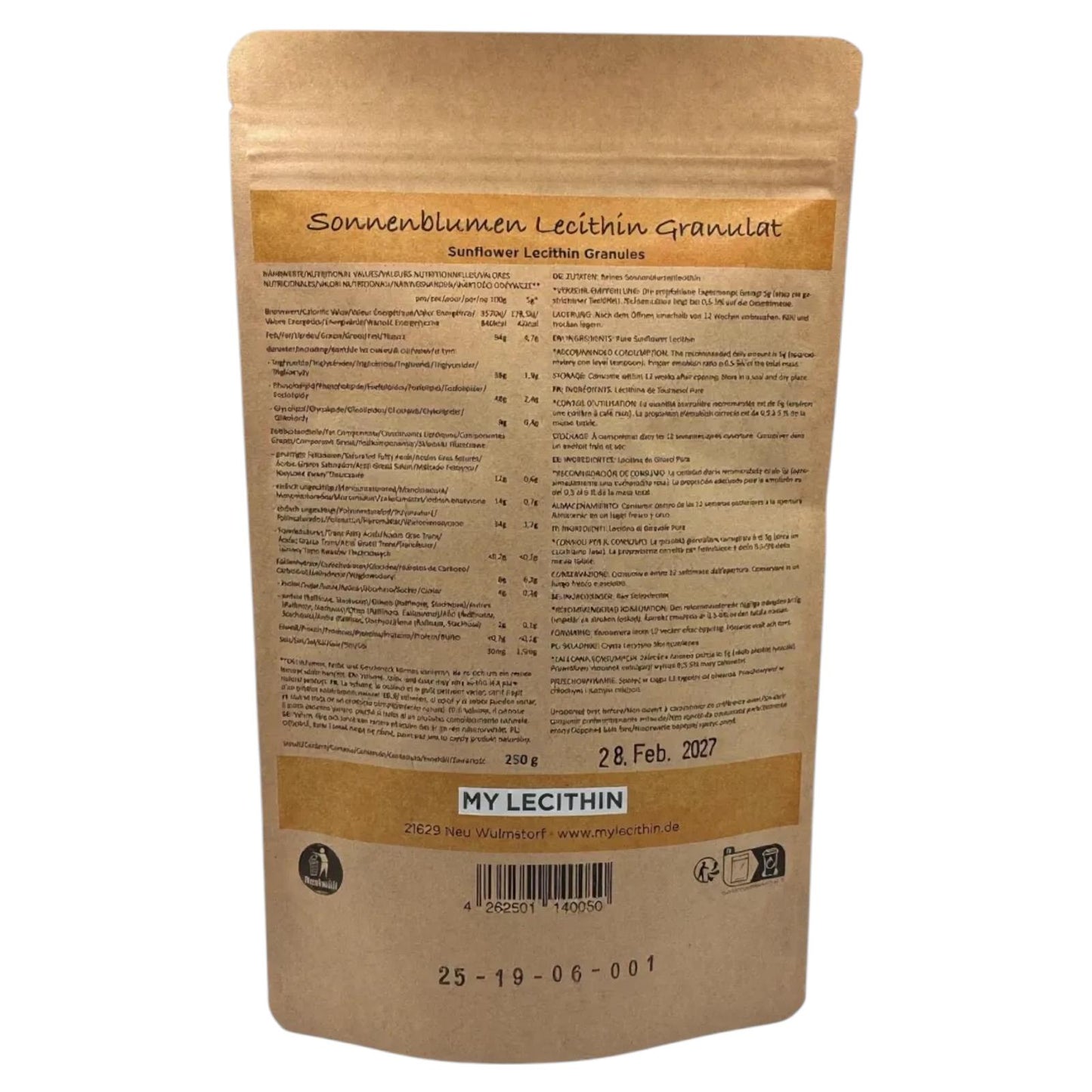Sunflower lecithin granules | produced in Germany | GMO-free | vegan
