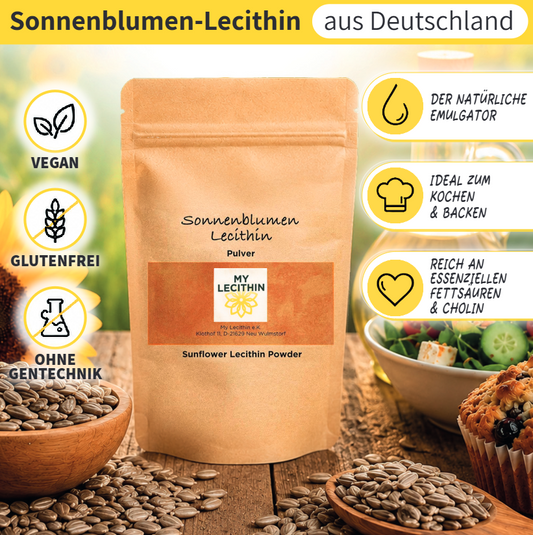 Sunflower Lecithin Powder | Pure lecithin | produced in Germany | GMO-free | vegan