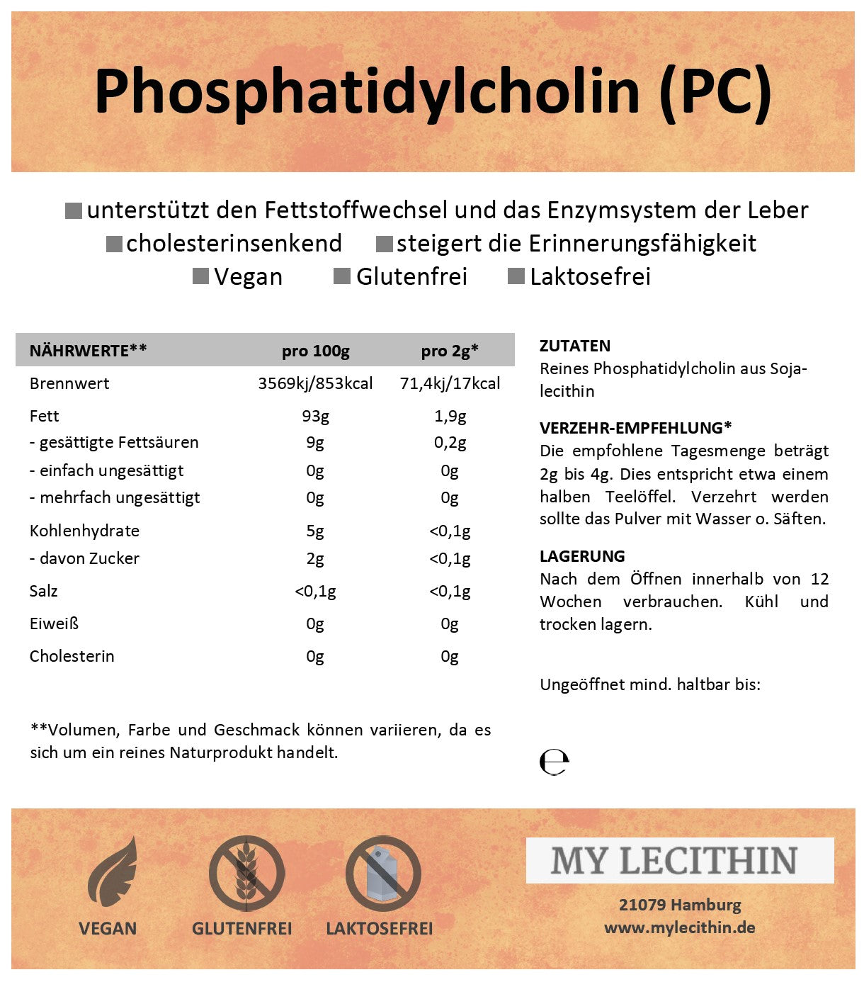 Hochwertiges flüssiges Phosphatidylcholin aus Sojalecithin - die natürliche Wahl für kognitive Gesundheit. Entdecken Sie Qualität auf unserer Website!