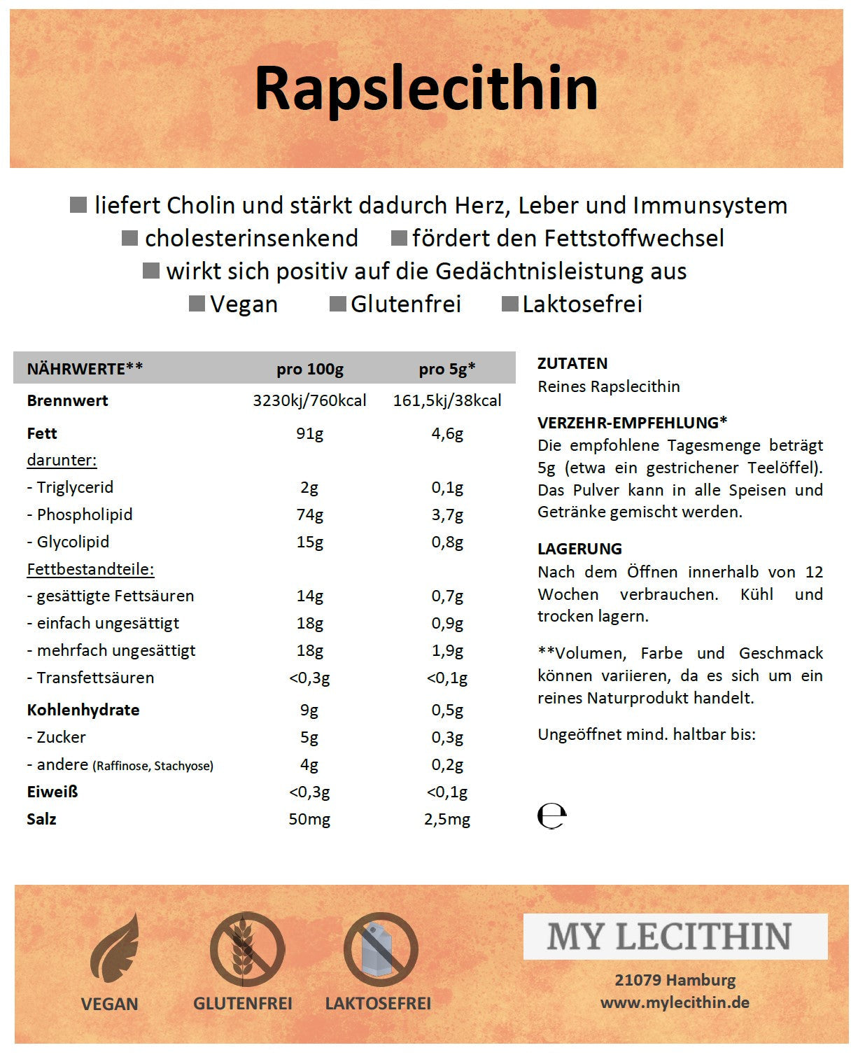 Hochwertiges flüssiges Rapslecithin - die natürliche Wahl für eine gesunde Ernährung. Entdecken Sie Qualität und Reinheit auf unserer Webseite!